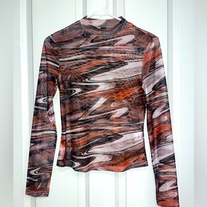 SHEIN sheer long sleeve top